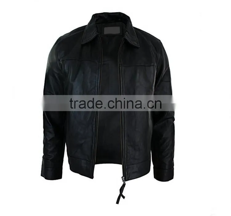 Hot sale prices men motorcycle leather jacket