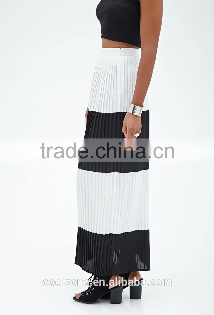 2015 New arrival chiffon pleated skirt latest skirt design pictures long skirts