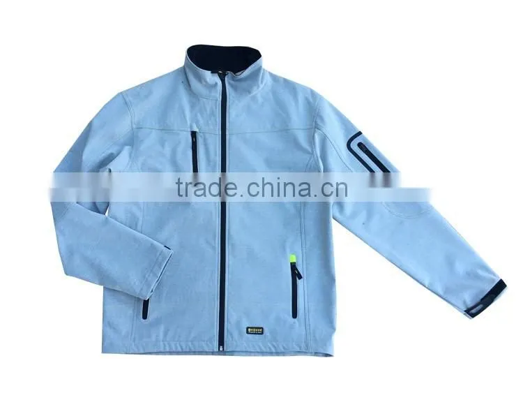 Popular waterproof jacket boys with 3-layer melange color softshell jacket
