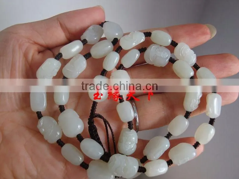 jewels jade Hetian jade jade necklace male eighteen Arhats handmade Jade Pendant Necklace Chain Lanyard Mens Genuine jade stone