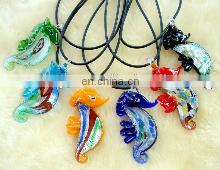 lampwork Glass seahorse Pendant Necklace CTN1108-11