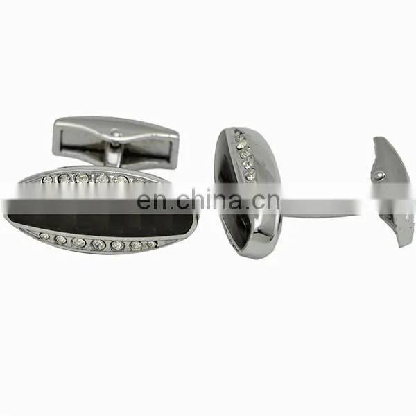 black nickel brass crystal cufflinks