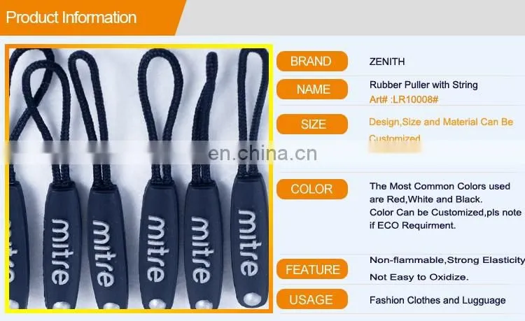 Hot Sale Nylon Zipper Puller with Custom Logo LR10008