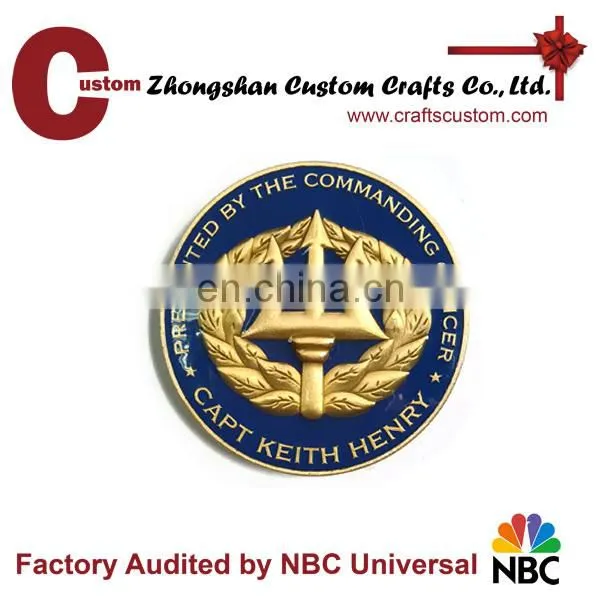 Hot selling high quality gold plated challange military coins
