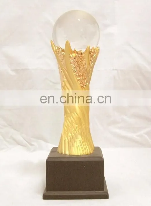 Crystal ball metal trophy