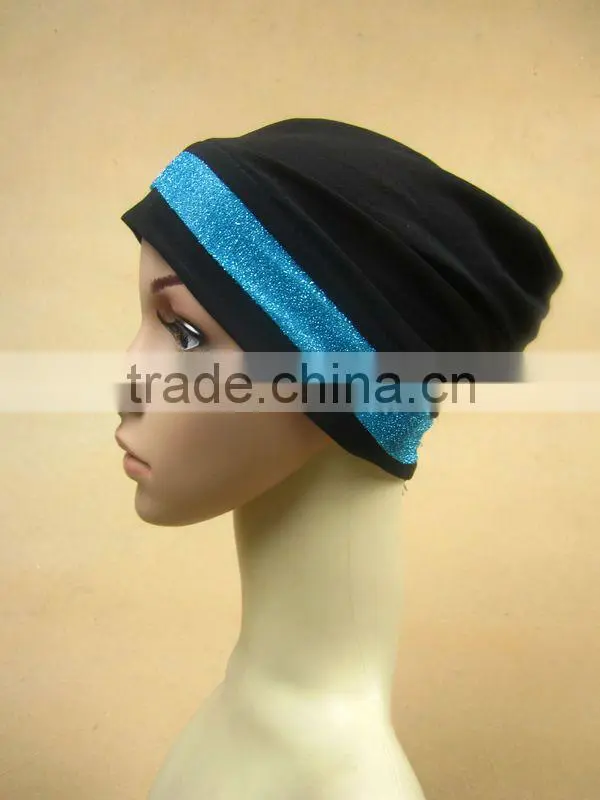 A521 fashion 3 flowers islamic hijab cap muslim hat