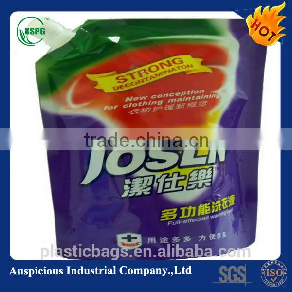 detergent usage stand up pouch with spout