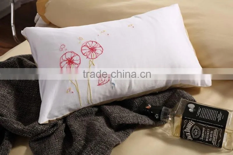 Classic golden 100% cotton hotel bedlinen flower embroidery bed sheet set 500TC wholesale bedding set