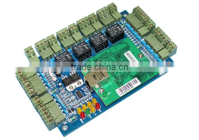 Security Office Building TCP/IP Network Handle 4 Doors Reades Buttons Door Access Control Panel with Friendly Software