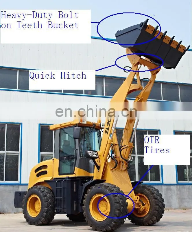2 T 4x4 Small Front Shovel Wheel Loader ZL20F with bigger snow bucket