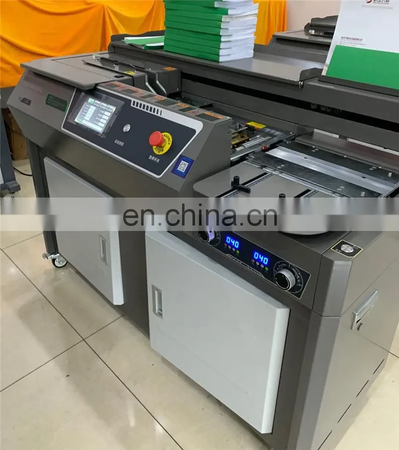 UK5 Automatic double run Silence Side eva glue book cover binding machine, a4 a3 hotmelt notebook binder stapler