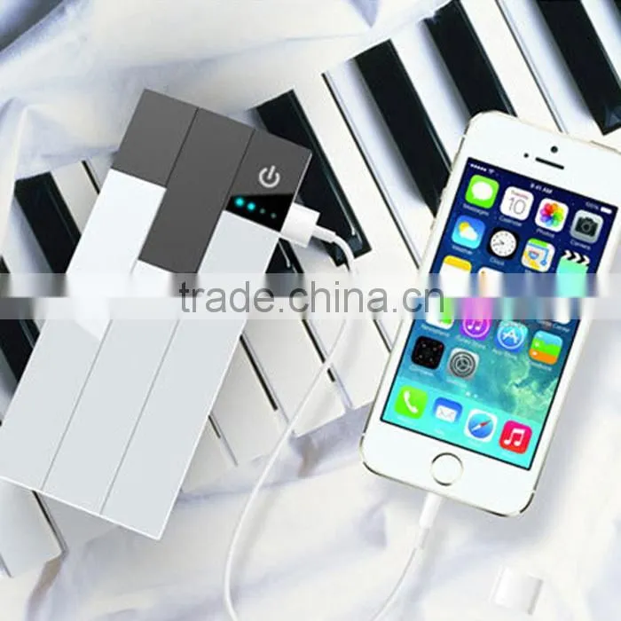 2015 Piano shape high quality 15000mah power bank with ledlighting