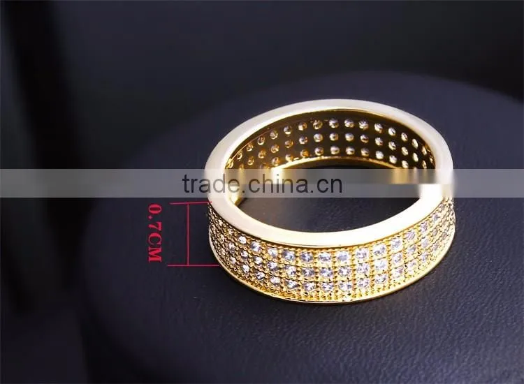Fine Wedding Band Lead Free Luxury Brass Jewellery Classic Cubic Zircon Ring