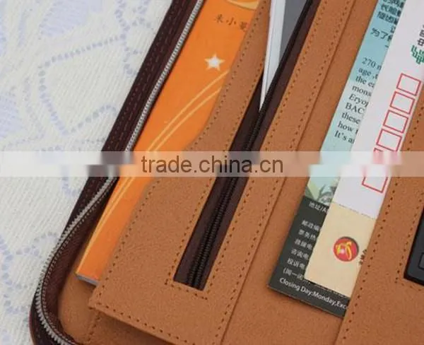 A4 size zipper portfolio organizer with card holder