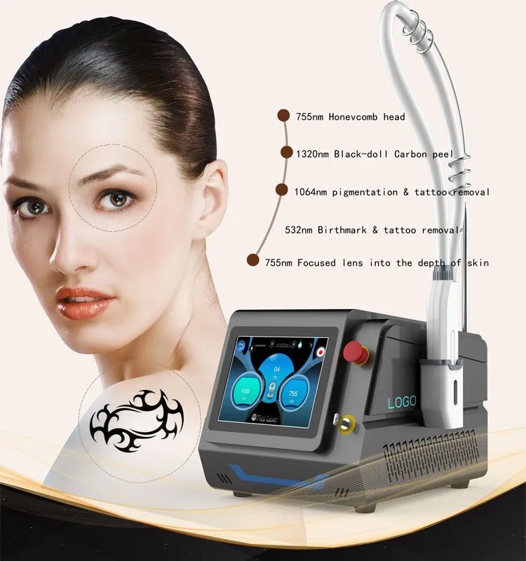 Portable Pico Laser Pigmentation Tattoo Removal Laser 755nm Pigment Removal Beauty Machine