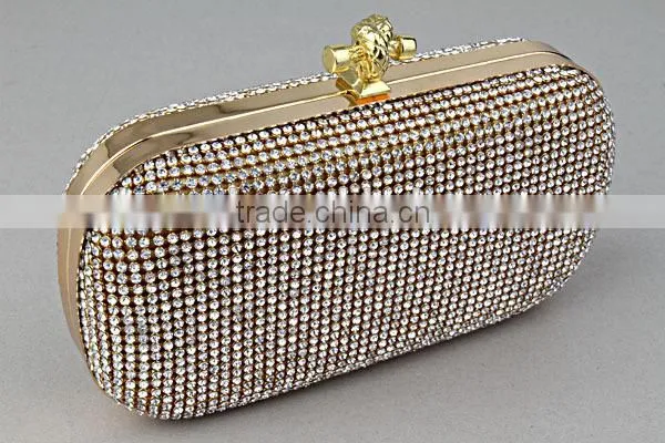 Fashion mesh crystal ball elegant clutch evening handbag for party