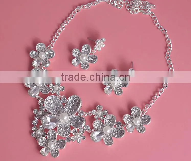 New Style Arrival Custom Jewelry Flower Plated Necklace Set Wholesale