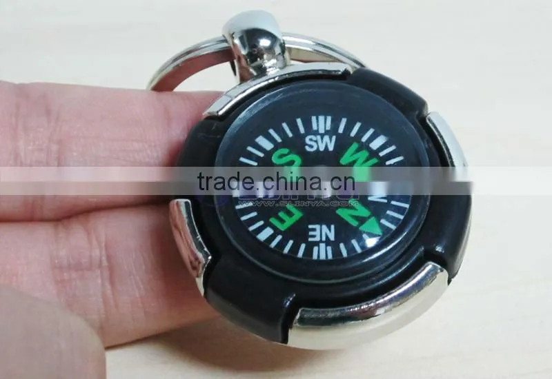 Metal Keychain Compass Luggage Portable