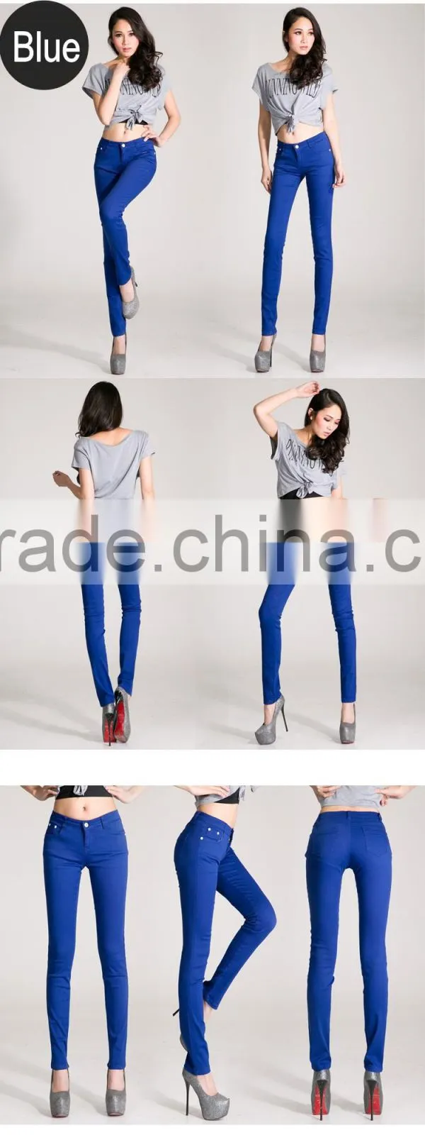 Fashion Women Sexy Candy Color Pencil Trousers, Casual Pants, Skinny Pants