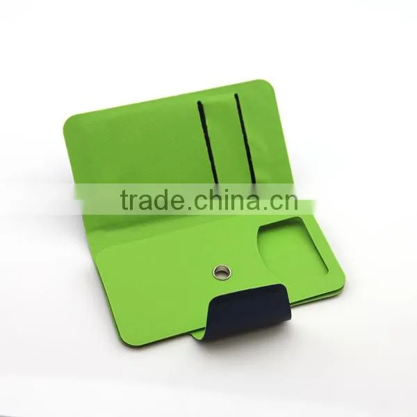 360 Rotating PU Leather cover with magic sticker for various mobile phone with stand and wallet
