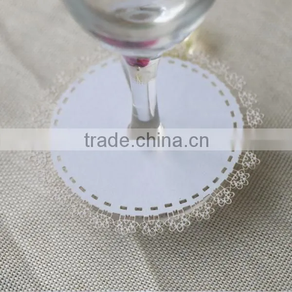 Haoze Laser Cut Place Card on the Bottom of Wine Glass WC-1 for Party Wedding