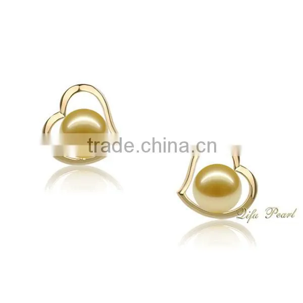 9k gold earring mountings for seawater pearl