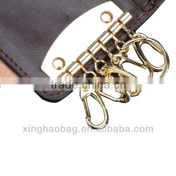 high quality waterproof genuine leather key case holder bag made in china