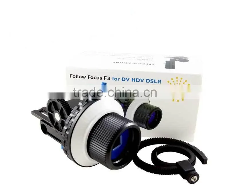 Professional DSLR Follow Focus F3 for 15mm rod support 5D2 7D 60D 550D camera DV HDV