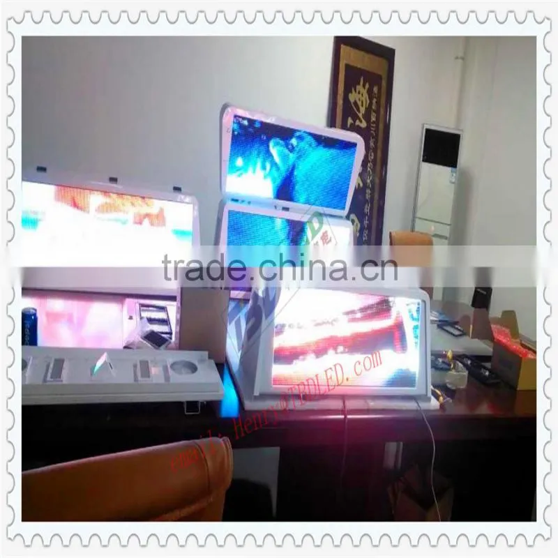 outdoor RGB P5 super bright LED taxi roof display screen with double-faced
