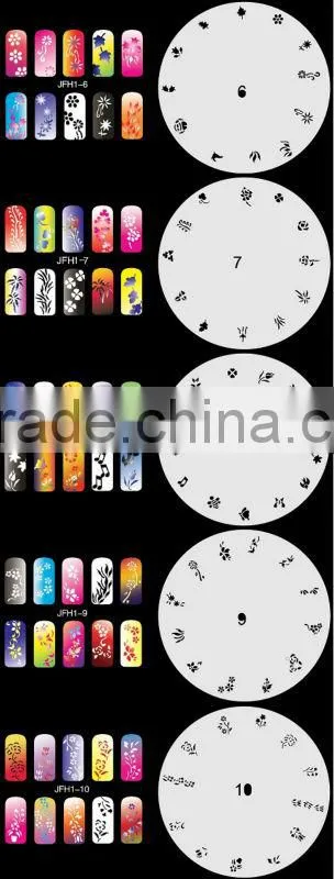 20 Sheets/Lot 260 Airbrush Nail Art Designs STENCIL Template Set No.1 Flowers, Plants, Leaves Trees, Animals