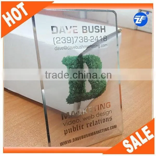 One side printed plastic 30 mil transparent card / business cards