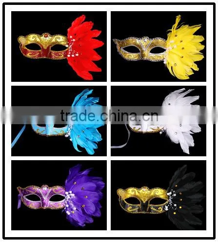 Hot sell carnival masks paty masks feather mask