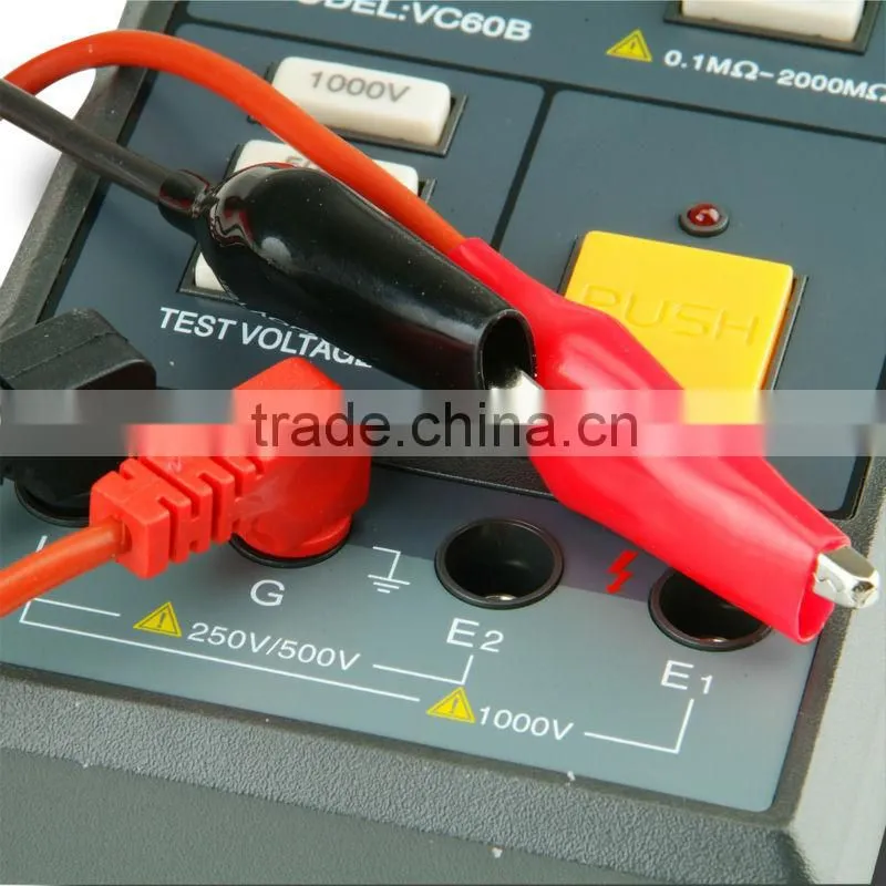 Megohmmeter Meter 9V DC1000V VC60B Megger Megohm Resistance Insulation Tester