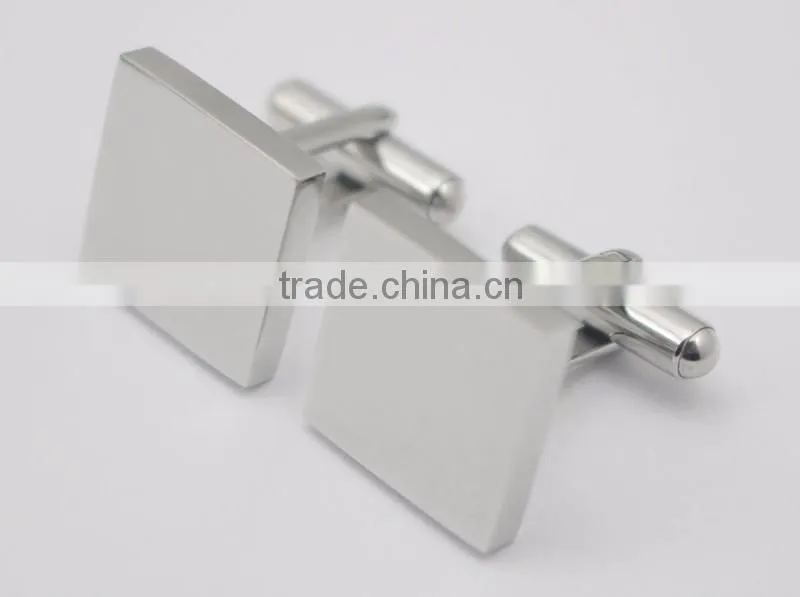 Personalized Logo Blank Stainless Steel Square Cuff Links