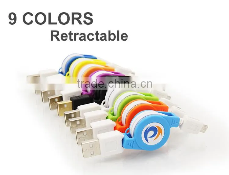 Greative Retractable Male to Male USB Cable Data&Charger Cable For Micro Phones