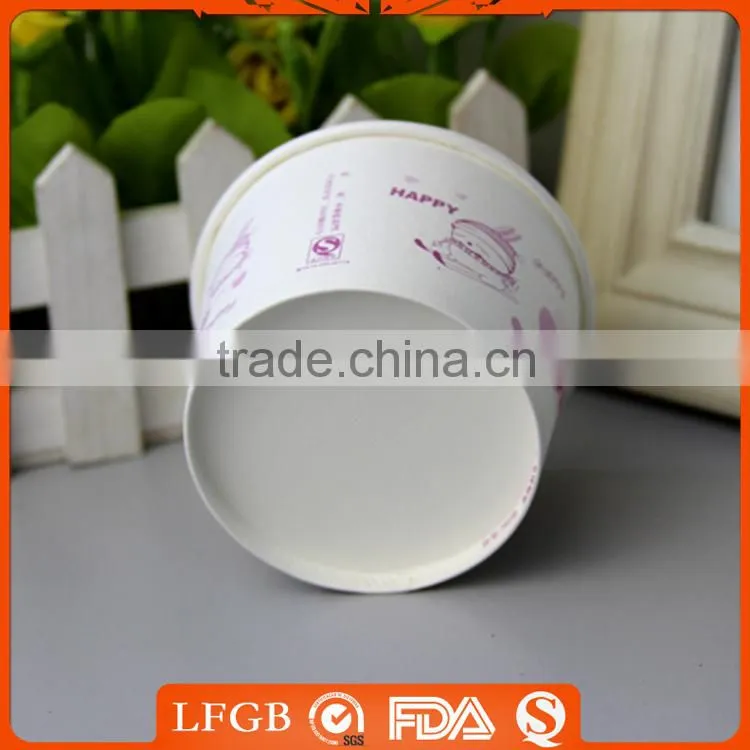 Customized printing PE coated disposable paper soup bowls with lids