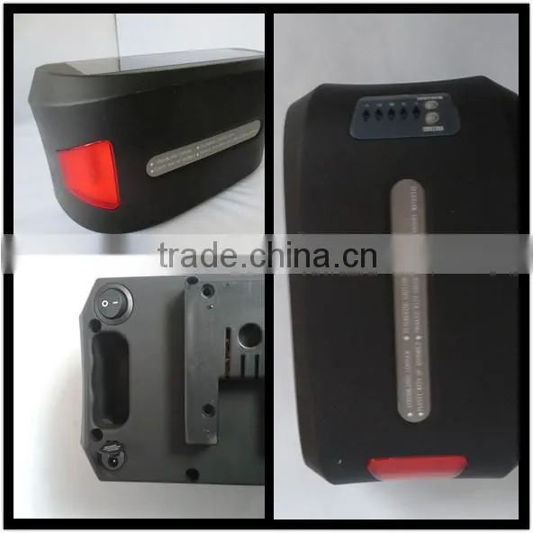 Rear carrier high quality li ion 36V8Ah/10ah battery made by 3.7v rechargeable battery