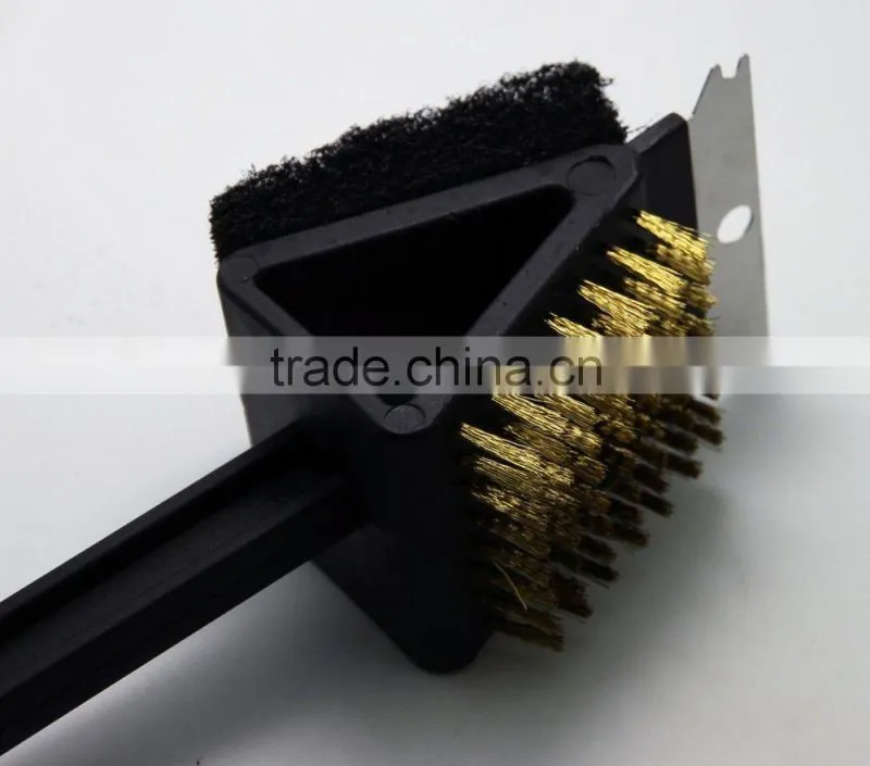 2 Way Barbecue Bbq Grill Cleaning Scraping Brass Brush Tool Wholesale