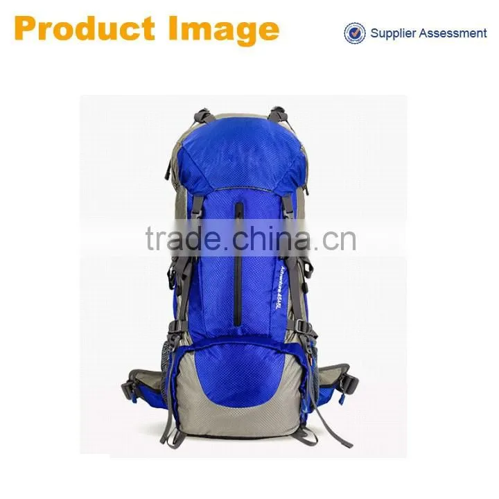 2016 wholesale 50L fashion outdoor backpack, durable sport bag pack for hiking