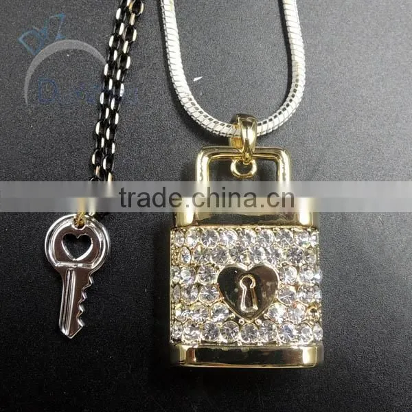 gold plated wholesale alloy necklace jewelry with crystal stone
