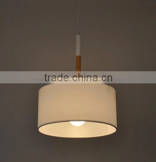 Wooden fabric pendant light white color pendant light