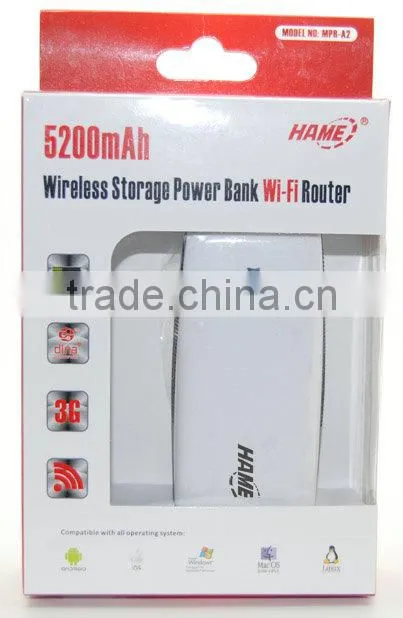 wireless router with battery 5200mAh power bank