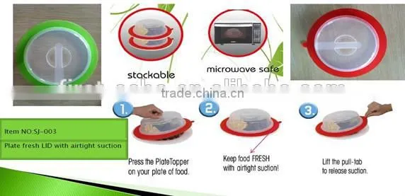 Universal Foldable Plate Topper Lid/Silicone Fresh Keep Lid with Airtight Suction