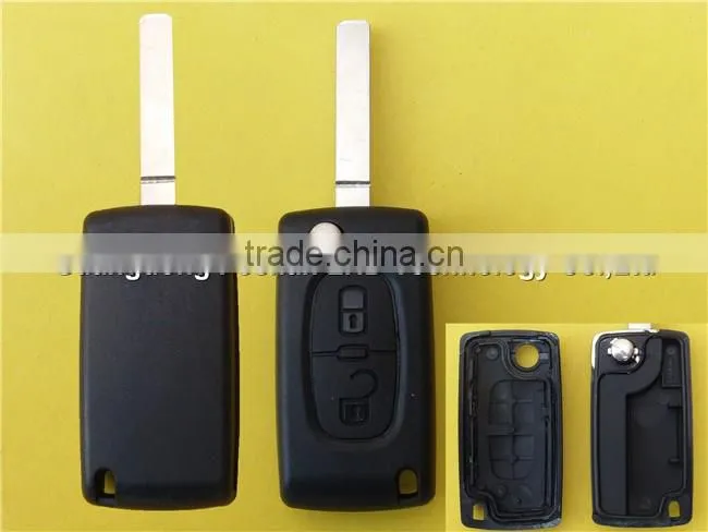 High quality 307 2 button car key case shell no logo no battery place CE0523 for Peugoet remote