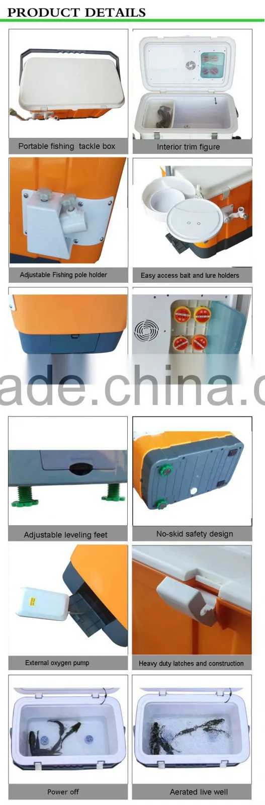 2016 Type B good quality oxygen fishing box with oxygen pump