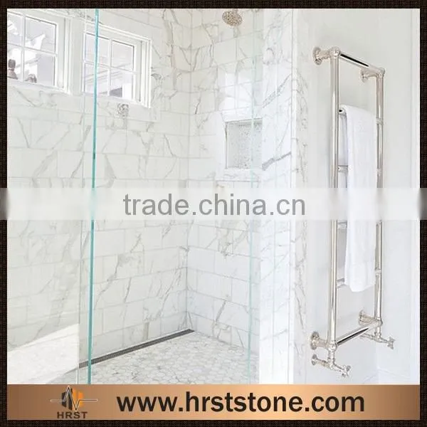 Hexagon bianco white carrara marble mosaic