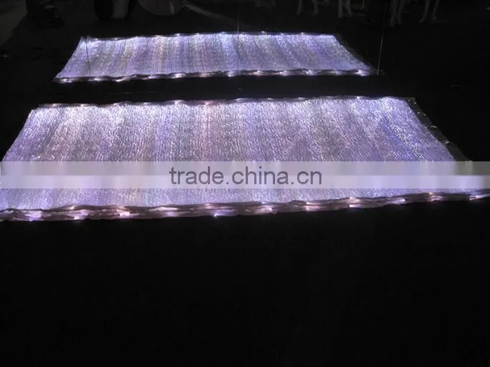 luminescent glow in the dark material shiny polyester fiber optics fabric