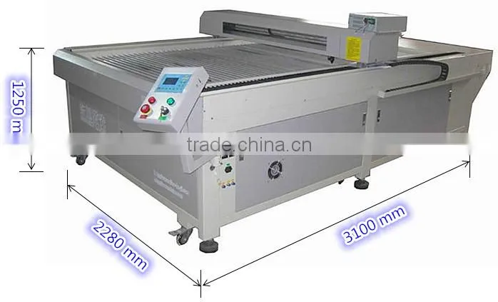 1300*2500 mm flatbed large area petticoat laser cutting machine