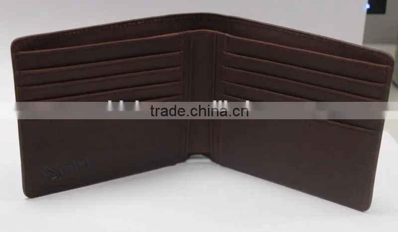 2016 Wholesale New Fashion Promition Genuine leather men's wallet with customized logo