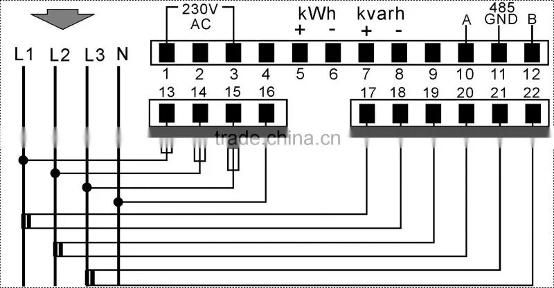 Three Phase modbus panel meter with 96mm size